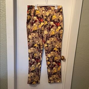 Gloria Vanderbilt Women's Floral Boot Cut Pants - Yellow and Red